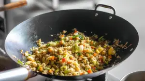 Фото блюда: Фрайд райс чесночный с овощами и яйцом