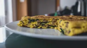 Фото блюда: Фриттата со стручковой фасолью и шпинатом