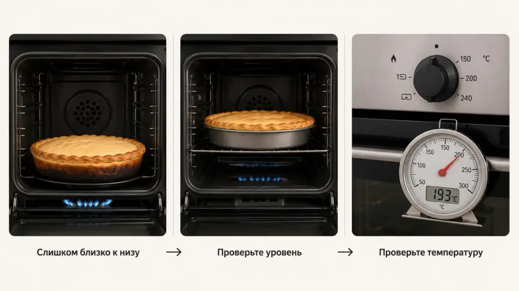 Что делать если в газовой духовке горит низ а верх не румянится