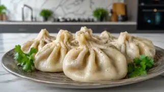 Фото рецепта: Хинкали классические грузинские с сочной мясной начинкой