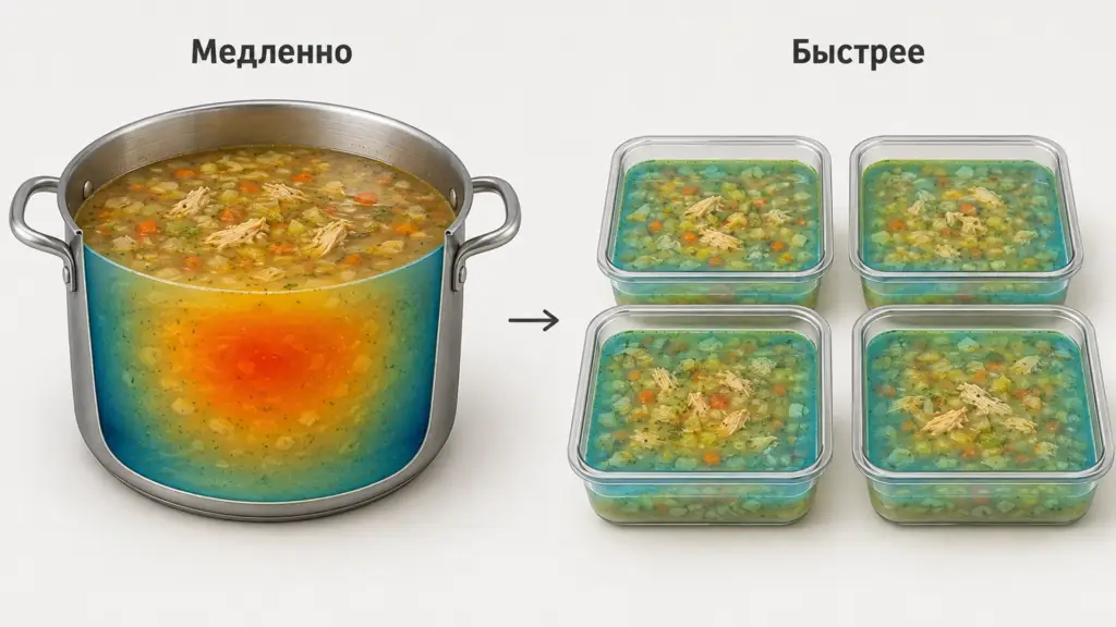 Как правильно и быстро охлаждать готовую еду перед хранением