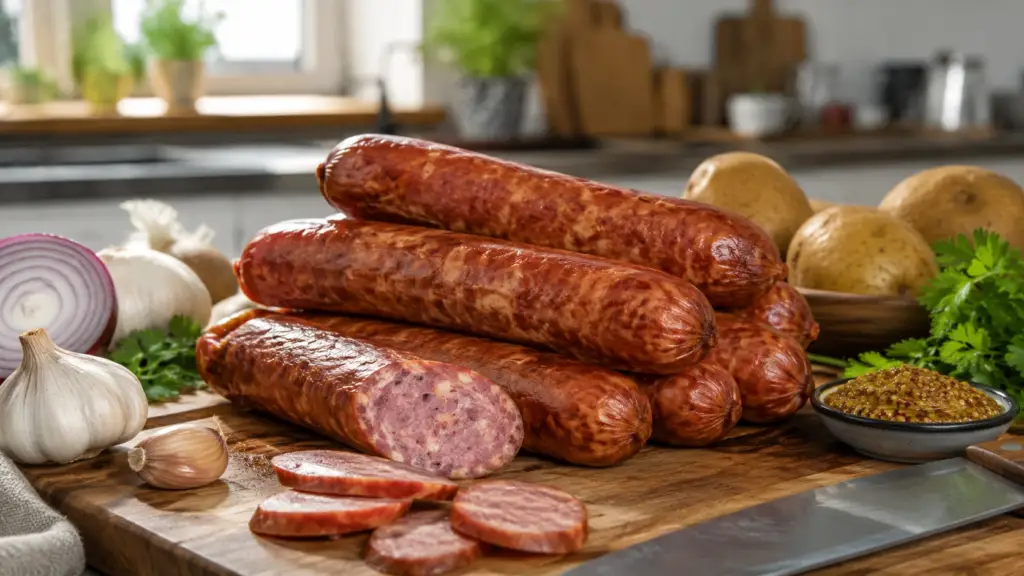 Фото ингредиента: Колбаски свиные копченые