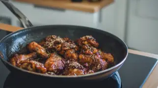 Фото рецепта: Курица терияки в кисло-сладком соусе с кунжутом