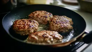 Фото рецепта: Куриные котлеты с греческим йогуртом на сковороде