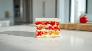 Фото блюда: Лазанья с козьим сыром и печеным сладким перцем