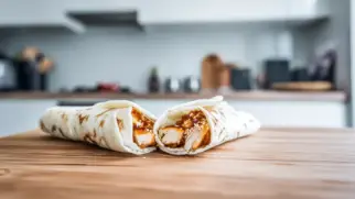 Фото рецепта: Лепёшка с курицей терияки и кунжутом