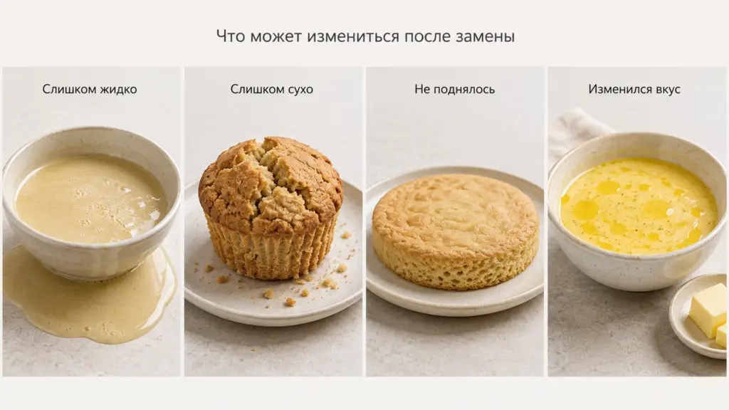 Ошибки при замене ингредиентов в рецепте