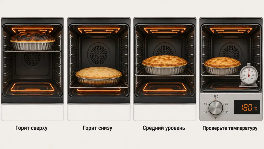 Ошибки при использовании режима верх-низ в духовке