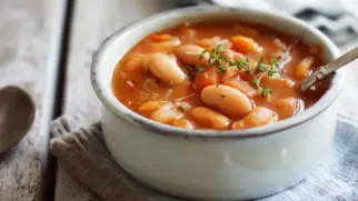 Фото рецепта: Овощное рагу со стручковой фасолью и томатами