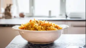 Фото блюда: Овощной плов с пальмовым маслом и зирой