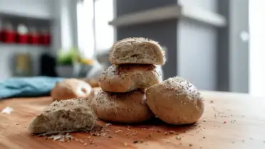 Фото рецепта: Пампушки гречневые с чесноком и укропом