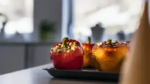 Фото блюда: Фаршированные перцы с мясом и рисом на рапсовом масле