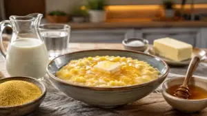Фото блюда: Пшённая каша с медом и сливочным маслом нежная и ароматная