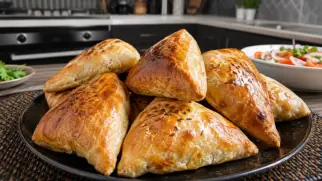 Фото рецепта: Самса с мясом и луком в тандыре с сочной начинкой