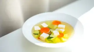 Фото рецепта: Суп с Фетаки и овощами на овощном бульоне