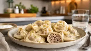 Фото блюда: Туркменские пельмени с мясом домашние сочные