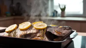 Фото блюда: Запечённый карп с лимоном и розмарином
