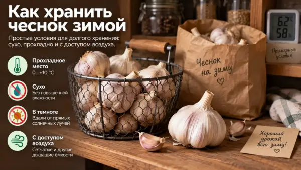 Этапы просушки и подготовки чеснока к зимнему хранению