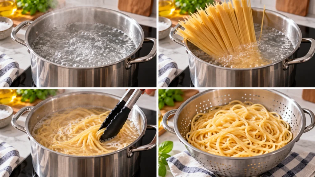 Этапы варки лапши без слипания