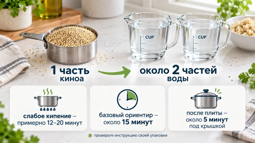 Пропорция один к двум и время варки киноа