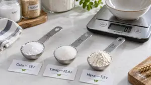 Статья: Сколько граммов в столовой ложке: таблица популярных продуктов