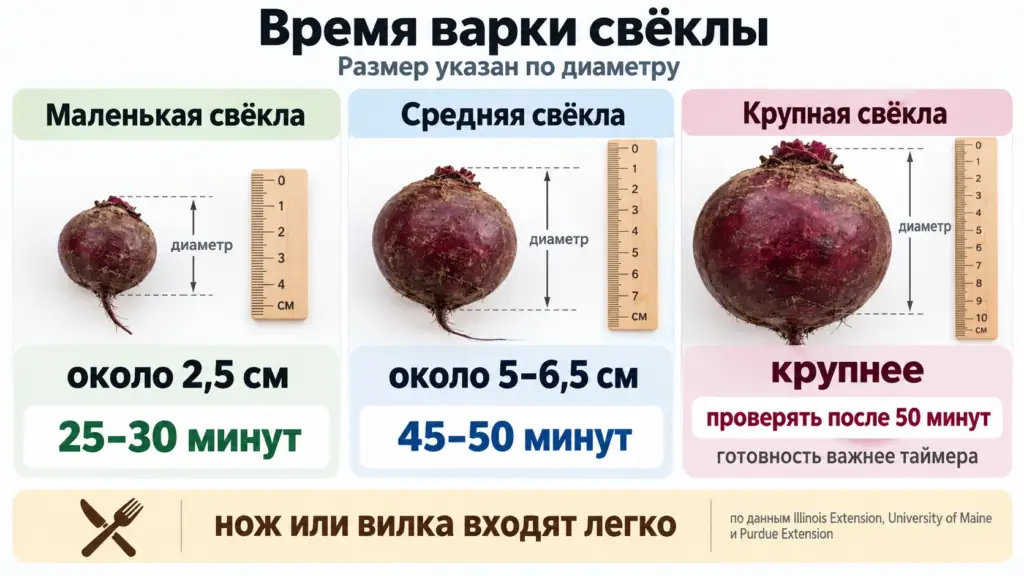 Время варки маленькой и средней свёклы