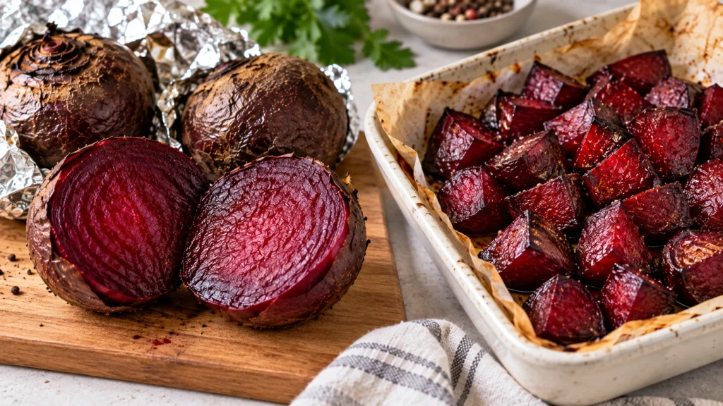 Свёкла, запечённая целиком и нарезанными кусочками