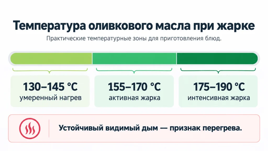 Температура жарки на оливковом масле