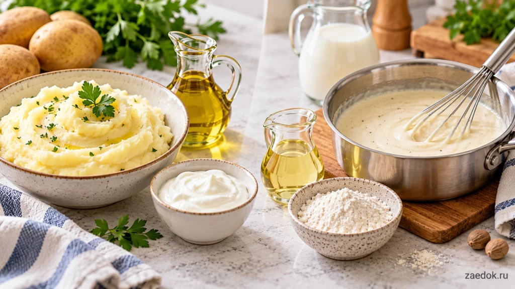 Замена сливочного масла в картофельном пюре и соусе бешамель