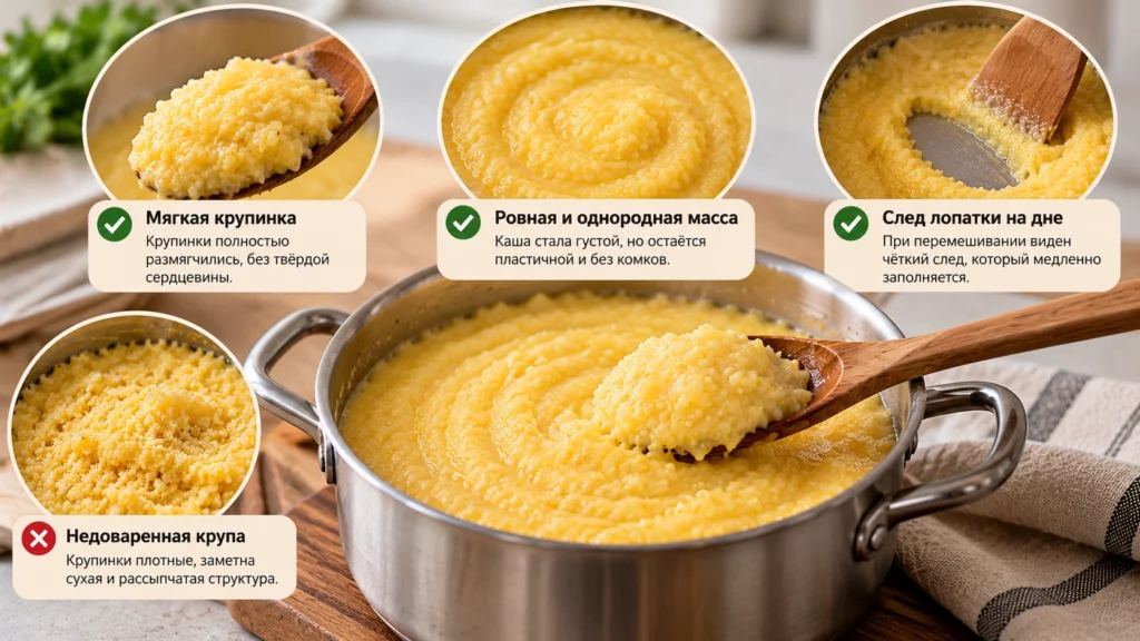 Признаки готовности кукурузной крупы после варки