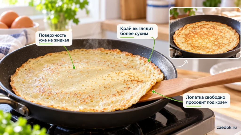 Как понять что блин пора переворачивать